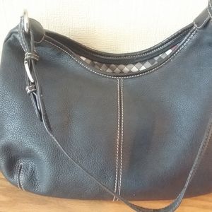 SAK medium brown leather hobo